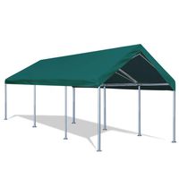 Quictent 10'x20' Carport Heavy Duty Car Canopy Galvanized Car Boat Shelter with Reinforced Steel Cables-Green