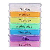 Weekly Pill Organizer, Four Times-a-Day, 1 Dispenser with Stackable AM/PM Compartments
