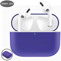 LANGXIANGO Compatible for Airpods Pro Case, Cute Carrying Case for AirPods 3 Charging Case [2019 Release] Shock-Absorbing Soft Slim Silicone Case Skin [Visible Front LED] (Dark Purple)