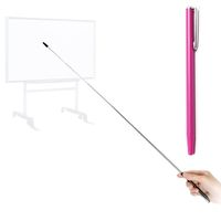 Pointer - Teachers Pointer - Teaching Pointer - Hand Pointer Extended Length, Presenter Whiteboard Pointer, Black Matte with Chrome Trim (Pink)