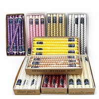 Long Threaded Candles Multi-Color Wedding Birthday Party Smokeless Oil Free Candle with Special Candlestick 12pcs