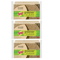 Scotch-Brite Greener Clean Natural Fiber Non-Scratch Scrub Sponge, Made from 100% Plant-Based Fibers, 3-Sponges, 3 Pack