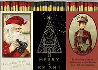 3 Pack - Decorative Christmas Match Boxes with Long Matches Great for Lighting Candles, Grills, Fireplaces and More | Set of 3 Match Boxes