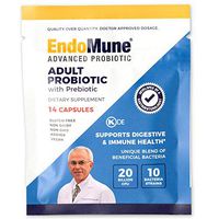 EndoMune Multi-Strain Probiotic Supplement with Prebiotic | 10 Strains, 20 Billion CFU | 2-Week Jump Start Restoration After Antibiotics | Maintain Gut Health During Travel, Cruises