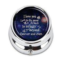 GDEE I Love You To The Moon Custom Fashion Stainless Steel Silver Pill box Western Tablets Tablet Holder Management Case Pocket or Wallet
