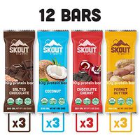 Skout Organic Protein Bars Variety Pack (12 Pack) | 10g Plant-Based Protein per Bar | No Added Sugar | Paleo Snacks & Vegan Protein Bars | Gluten, Dairy, Grain, Peanut & Soy Free