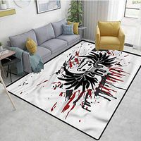 TableCoversHome Halloween Sports Runner Rugs, Comic Dead Skull Face Pattern Printing Carpet, Durable Rugs - Living, Dinning, Office, Rooms & Bedrrom, Hallway Carpet (3'x 8')