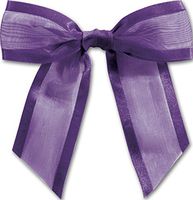 Purple Pre-Tied Organza Bow, 4 1/2" Bow Tie (12 Bow Ties) - BOWS-BOW-244-26