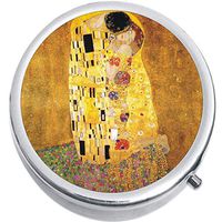 AUdddflsicenshf Gustav Klimt The Kiss Medicine Vitamin Pill Box