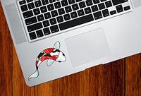 Yadda-Yadda Design Co. Koi Fish Single - Showa: White Orange Black - Stained Glass Style - Vinyl Trackpad Tablet Decal Sticker YYDC (Variations Available) (Small, 2.4" wx 3.5" h)(Single, SHOWA)