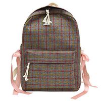 Hmlai Clearance Women Travel Laptop Bag Retro Plaid Lightweight Bow Canvas School Bag Student Backpack for Teen Girls (Gray)