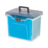 Staples 757455 Portable File Box Letter Size Clear w/Gray Lid (110991)