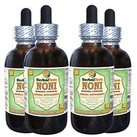 Noni (Morinda Citrofol) Glycerite, Organic Dried Fruits Alcohol-Free Liquid Extract (Brand Name: HerbalTerra, Proudly Made in USA) 4x4 fl.oz (4x120 ml)