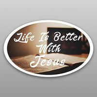Life is Better with Jesus Vinyl Decal Sticker | Cars Trucks Vans Windows Walls Cups Laptops | Full Color Printed | 5.5 X 3 | KCD2041