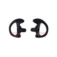 YEHTEH Earmold Replacement Flexible Silicone Earplug, Open Ear Insert for Two Way Radio Acoustic Tube Earpiece. (Black, Large,1 Pair)