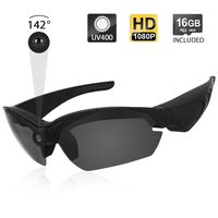 Toughsty 1080P HD Eyewear Action Camera Sunglasses Video Recorder with 142 Degree Wide View Angle and Photo Taking Function 16GB Memory Card Included