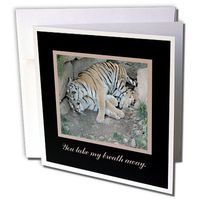 3dRose Sleeping Tigers, You Take my Breath Away - Greeting Cards, 6 x 6 inches, set of 12 (gc_108410_2)