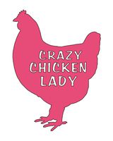 Home Grown Claremore Crazy Chicken Lady - Vinyl Decal Sticker (Pink, 4" X 5.5")