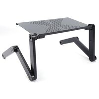 CLAUKING Folding Laptop Desk, Portable Laptop Stand for Sofa and Bed Adjustable Posture Laptop Table Leisure Standing Lap Desk with Mouse Pad, Black