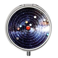 Pill Cases Metal,Custom Round Medecine Case Medecine Bottle Mini Travel Pill Vitamin Decorative Box Case Holder