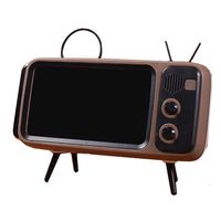 Retro TV Styling Cell Phones Stand Holder, Car Navigation Video Bracket Desktop Decoration for 4.7-5.5 inch Smartphone (Coffee) JKRED