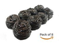 Premium Stainless Steel Scourer Sponge Scrubbers - Pack of 8-40 Gram Weight