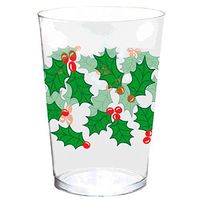 Holly Christmas Plastic Tumblers, 10 Oz., 40 Ct.