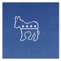 Club Pack of 192 Blue and White Democratic 2-Ply Luncheon Napkins