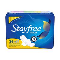 Stayfree Maxi Pads for Women with Wings, Regular - 36 Count