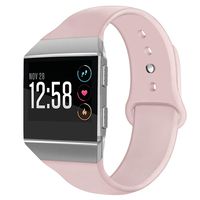 OenFoto Sport Bands Compatible Fit bit Ionic, Soft Silicone Wristband Replacement Watch Band Strap Accessory Bracelet for Fit bit Ionic Smart Watch, Sand Pink Small