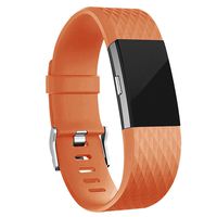 iGK Replacement Bands Compatible for Fitbit Charge 2, Adjustable Replacement Bands with Metal Clasp Special Edition Light Orange Small