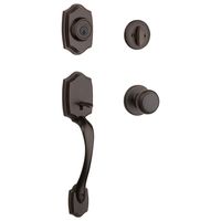 Kwikset 96870-100 Belleview Single Cylinder Handleset with Cove Knob featuring SmartKey Security in Venetian Bronze