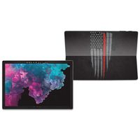 MightySkins Skin Compatible with Microsoft Surface Pro 6 Tablet - Thin Red Line | Protective, Durable, and Unique Vinyl Decal wrap Cover | Easy to Apply, Remove, and Change Styles | Made in The USA