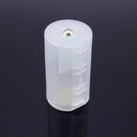 SPHTOEO 4pcs Clear Color 2-AA to D Size Battery Holder Converter Adapter Case