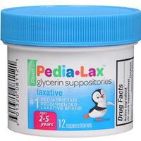 Fleet Pedia-Lax Glycerin Suppositories 12 Each (Pack of 5)