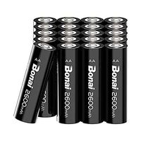 BONAI Rechargeable AA Batteries High Capacity 1.2V NiMh AA Rechargeable Batteries,Reliable Power & Low Self Discharge (Pack of 20) - UL Certification Battery