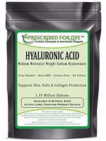 Hyaluronic Acid - Natural Food Grade Sodium Hyaluronate (HA) Powder - Medium Molecular Weight 1.15 mil Dal, 10 kg