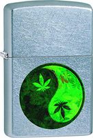 Zippo Marijuana Leaf Cannabis Yin Yang Official Lighter Street Chrome