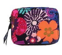 Vera Bradley Travel Pill Case in Floral Fiesta Solid Black Lining