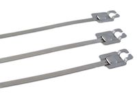 BAND-IT AH1115 Uncoated Tie, 200/300 Stainless Steel, 1/4" x 0.015" x 6" (Pack of 50)