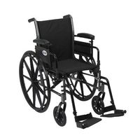 Drive Medical Cruiser III Light Weight Wheelchair with Various Flip Back Arm Styles and Front Rigging Options, Black, 18" (K318ADDA-SF)