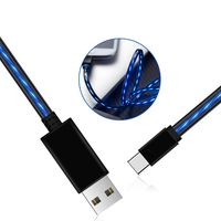 USB Type C Cable Oliomp 6.6ft LED USB C to USB A Cord Visible Flowing Fast Charger Compatible with Samsung Galaxy S9 Note 9 8 S8 Plus,LG V30 V20 G6 G5,Google Pixel,Nintendo Switch, MacBook - Blue