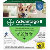Flea and Lice Treatment for Dogs, Over 55 lb, 4 doses, Advantage II