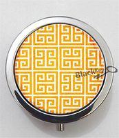 BlackKey Greek Pattern 3-Compartment Decorative Pocket Gift Box Case Organizer for Pill, Color 1 -2105