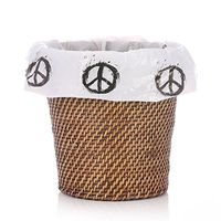 Peace Sign Decorative Plastic Wastebasket Trash Can Liner Bags - 10 Count - 17" x 19" - 5-6 Gallon Size