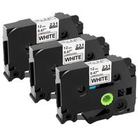 12mm 0.47 Inch Laminated Black on White Replace TZe-231 TZ-231 P-Touch TZe Tape Compatible with Brother P-Touch, PT-D210, PTH110, PTD400AD, D600, P700, 1890C, 1230PC Label Maker, 3-Pack