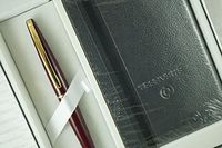 Sheaffer Taranis Stormy Wine Feat with Gold appointments Medium Point Gel Ink Rollerball Pen and Sheaffer Journal .Corporate Gift