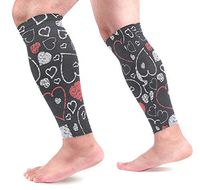 LEVEIS Love Hearts Calf Compression Sleeves 1 Pair, Leg Performance Support for Shin Splint Calf Pain Relief Men & Women Guards Sleeves for Running Cycling