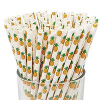 Just Artifacts Premium Biodegradable Paper Straws (100pcs, Pineapple)