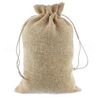 CleverDelights 8" x 12" Burlap Bags with Natural Jute Drawstring - 25 Pack - Burlap Pouch Sack Favor Bag for Showers Weddings Parties and Receptions - 8x12 inch